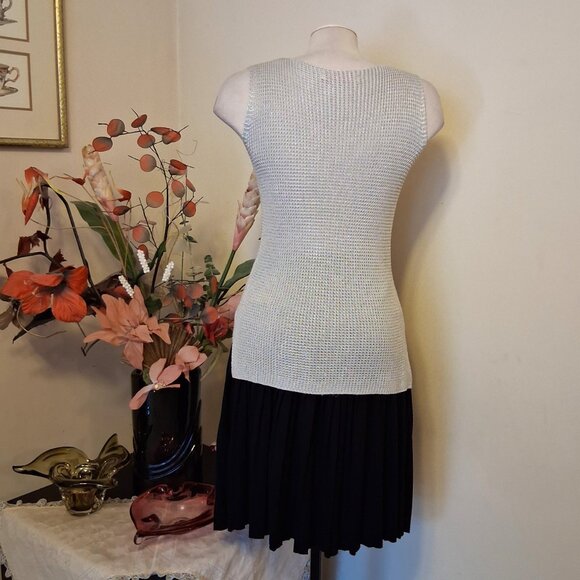 NEW Soft Stretch Cardigan Knit Silver Camisoles Tank Top Sleeveless Sweater Tops - Picture 8 of 12